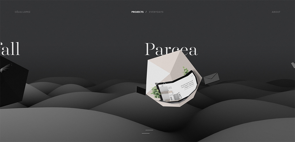 Ejemplo de 3D en tendencias de diseño web.